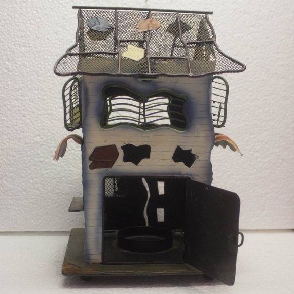 Whimsical Metal Building Candle Holder - Picture 4 of 7
